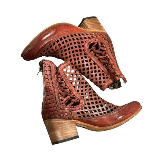 Freebird Steven Women's Lazor Leather Boots Leather Soles Red Size 6 NWOB - Picture 7 of 12